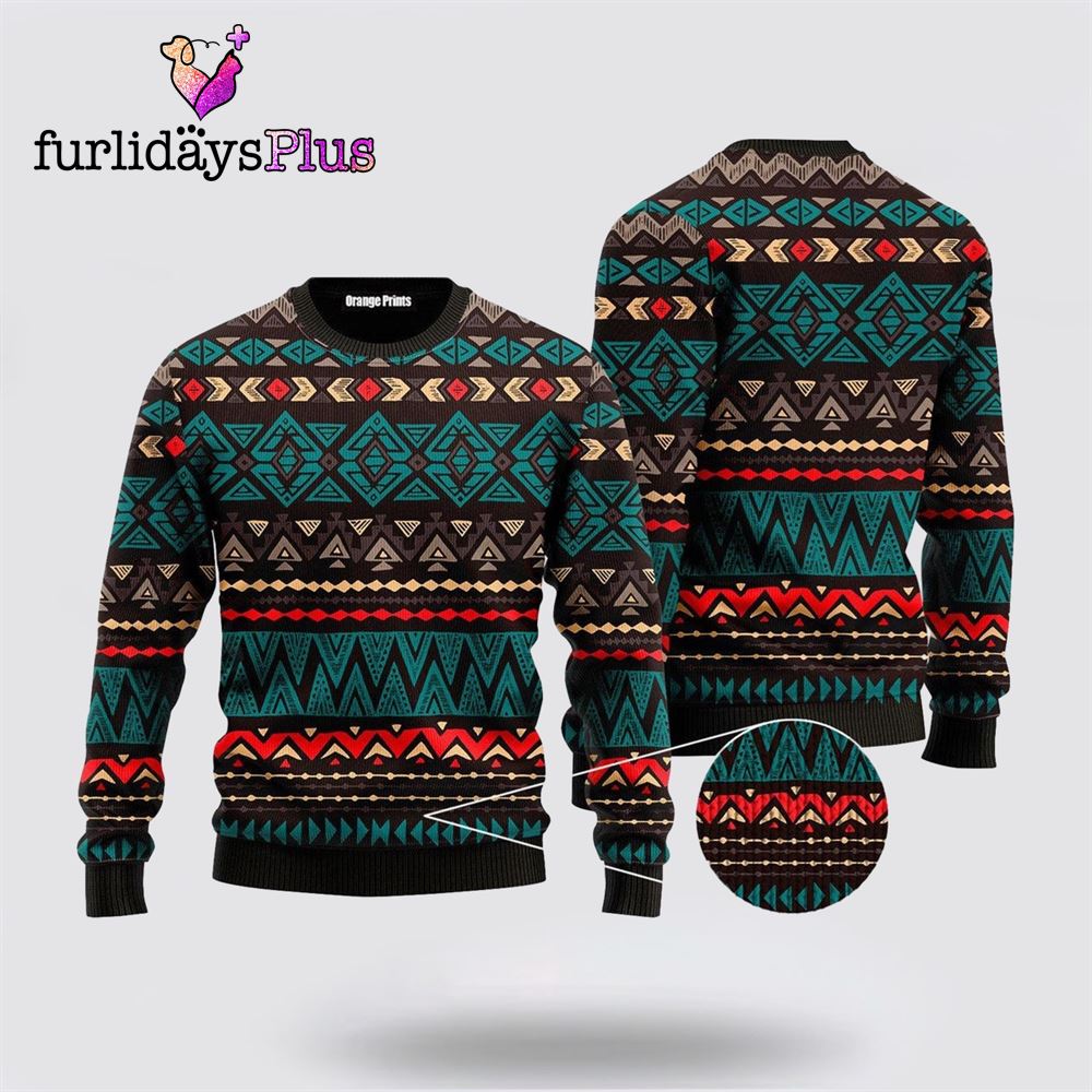 Native Aztec Navajo Ugly Sweater ,Christmas Ugly Sweater For Men, Women