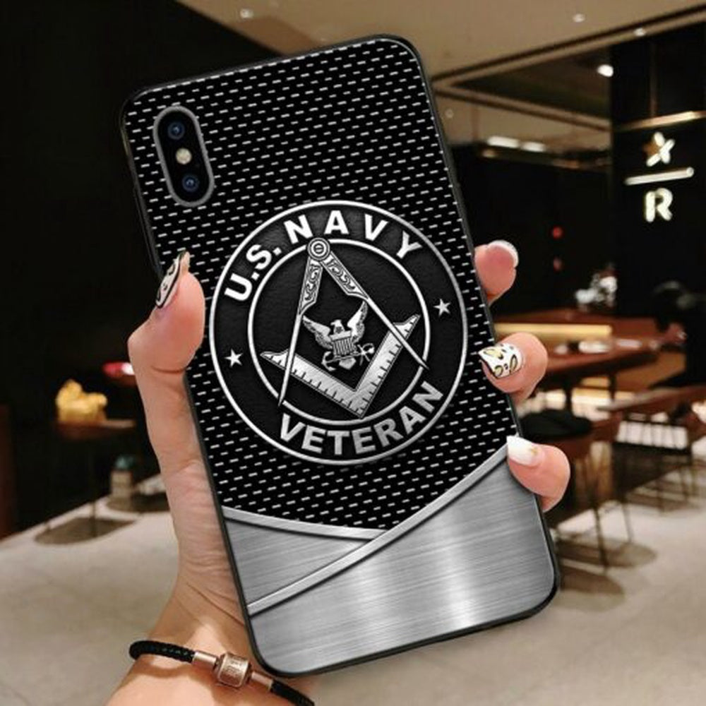 Navy Phone Case, Normal Phone Case All Over Printed United States Navy Veteran Freemason, Military Phone Cases