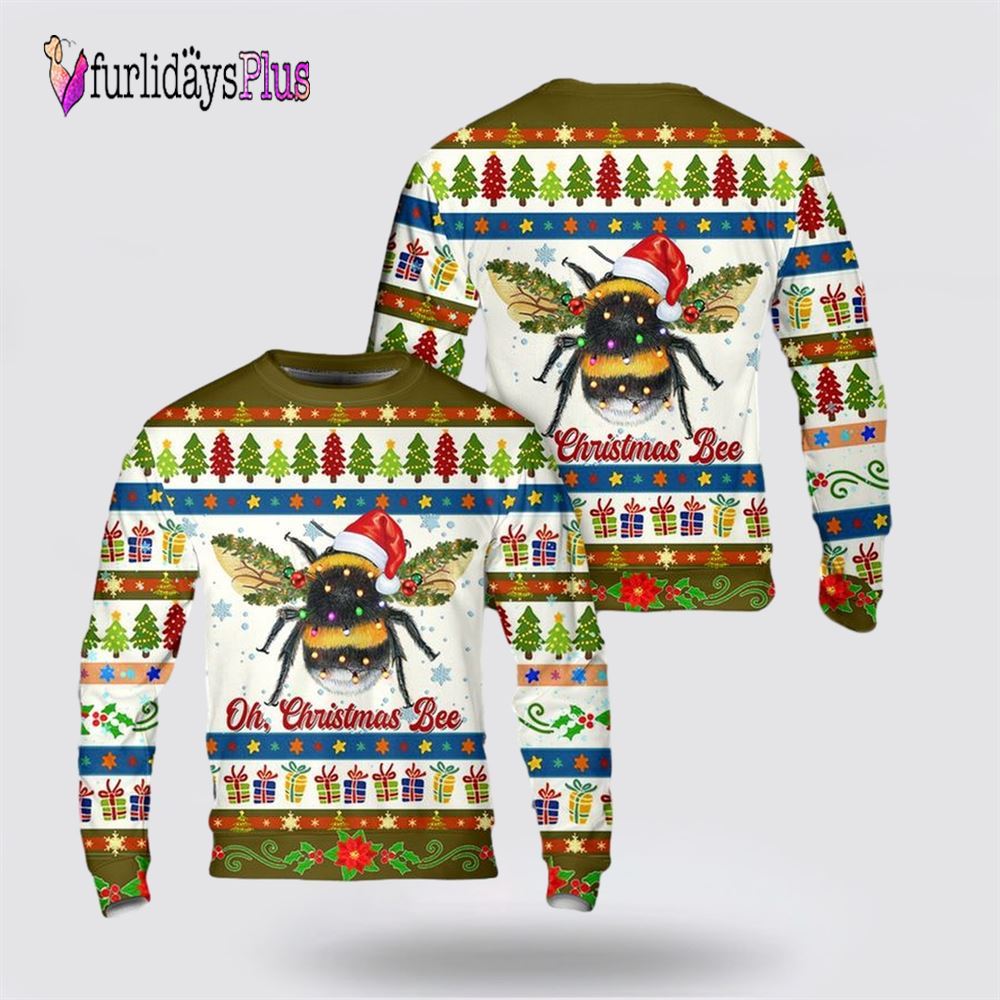 Oh Christmas Bee Ugly Christmas Sweater, Christmas Gift, Christmas Winter Fashion, Farmers Sweater