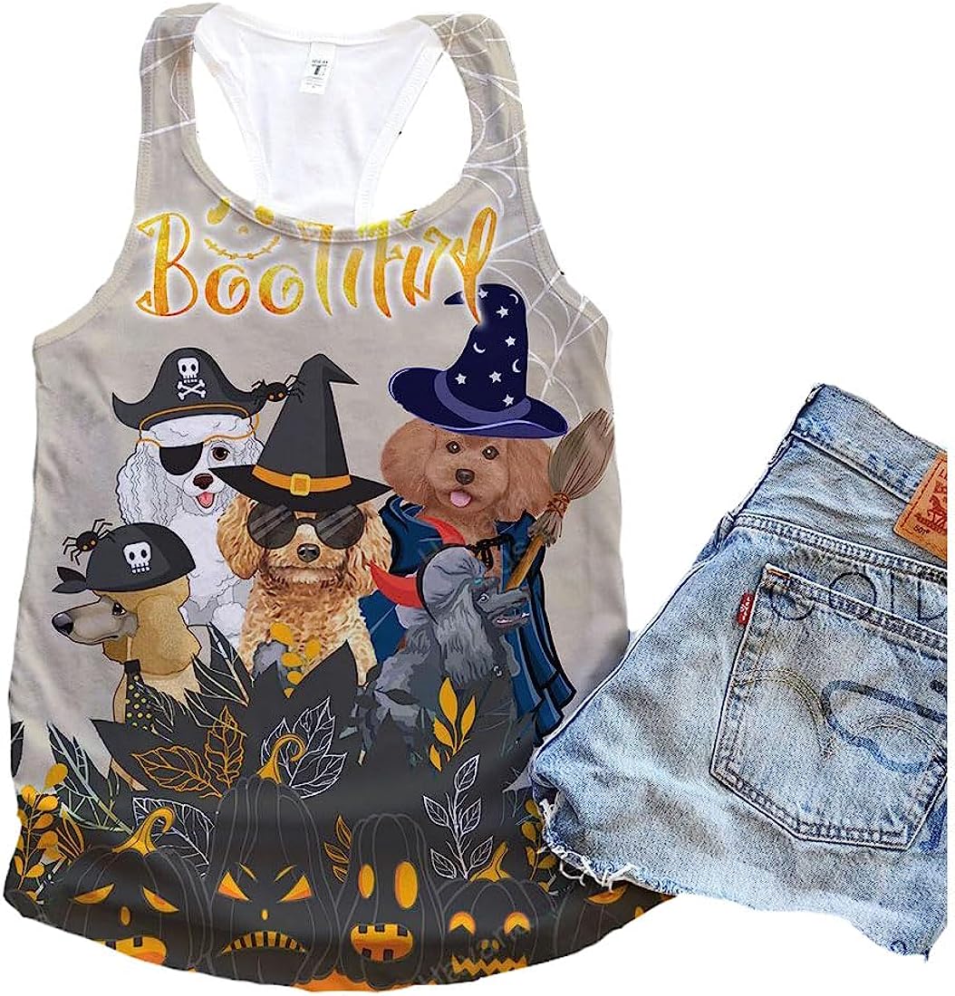 Poodle Dog Bootiful Halloween Tank Top - Summer Casual Tank Tops For Women - Gift For Young Adults