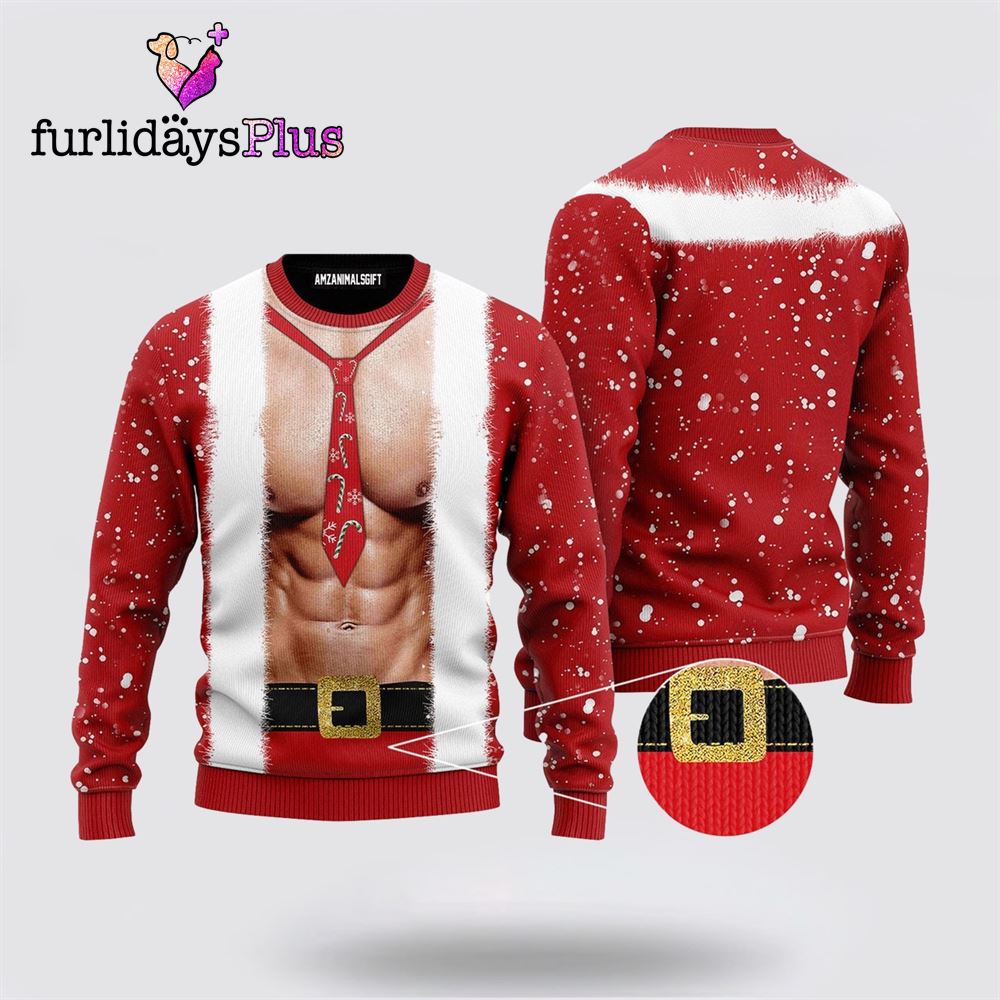 Santa Body Ugly Christmas Sweater, Snowflakes Christmas Ugly Sweater ,Christmas Ugly Sweater For Men, Women