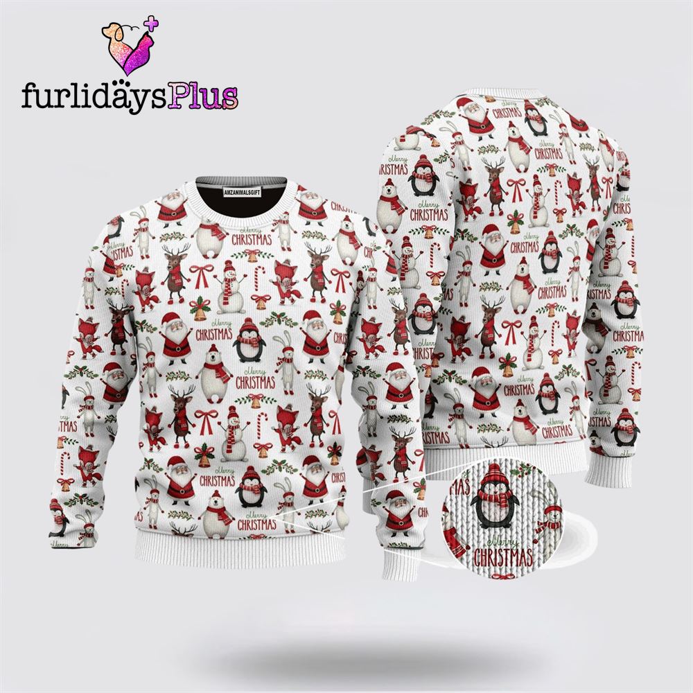 Santa Claus & Christmas Pattern Sweater ,Christmas Ugly Sweater For Men, Women