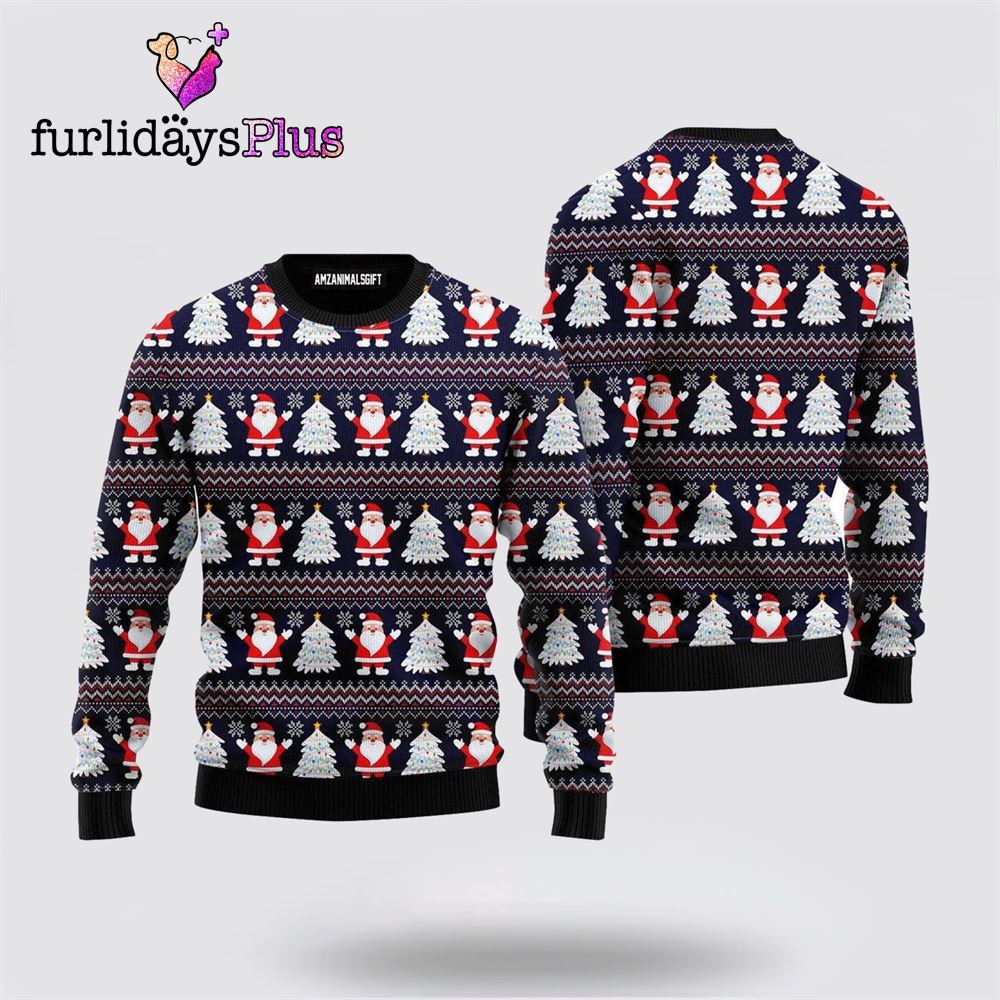 Santa Claus Christmas Tree Ugly Sweater ,Christmas Ugly Sweater For Men, Women