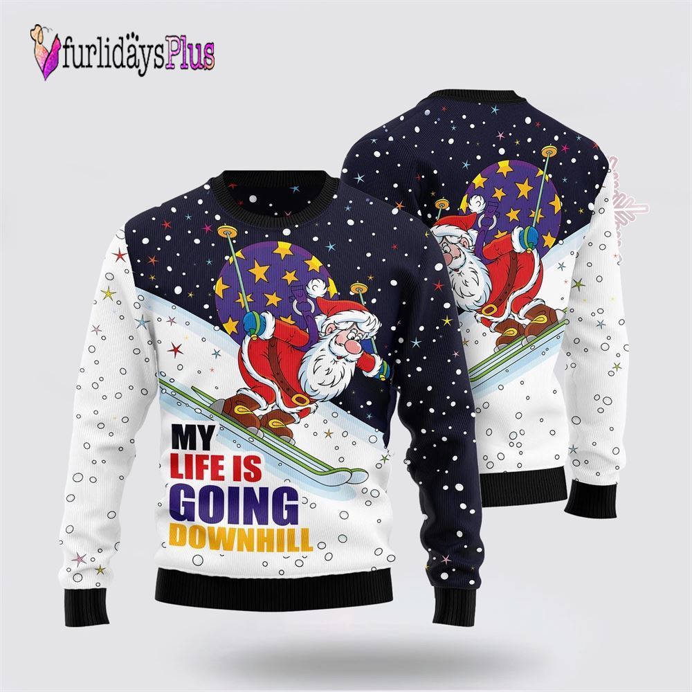 Santa Claus Ski Ugly Christmas Sweater For Men And Women, Christmas Gift, Christmas Winter Fashion