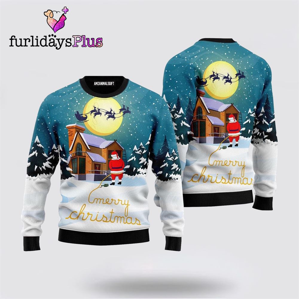 Santa Peeing Ugly Christmas Sweater ,Christmas Ugly Sweater For Men, Women