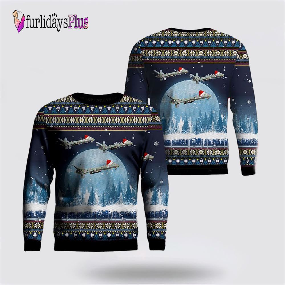 US Air Force General Atomics MQ-9 Reaper Christmas Sweater 3D, Christmas Gift For Military Personnel