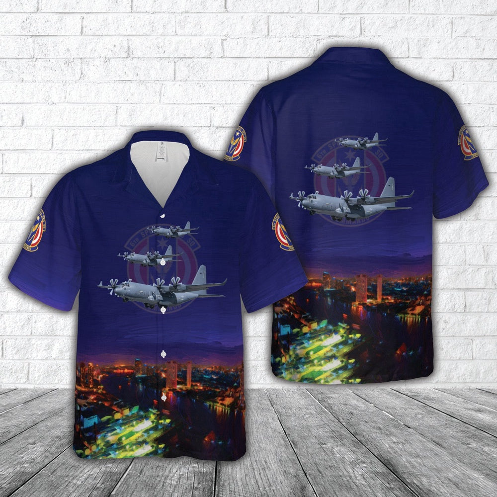 US Air Force Hawaiian Shirt, US Air Force 6th Special Operations Squadron Lockheed Martin MC-130J Commando II (s n 11-5729) Hawaiian Shirt