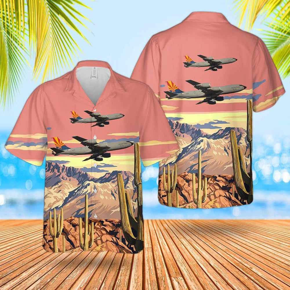 US Air Force Hawaiian Shirt, US Air Force Arizona 161st Air Refueling Wing KC-135R Stratotanker Hawaiian Shirt