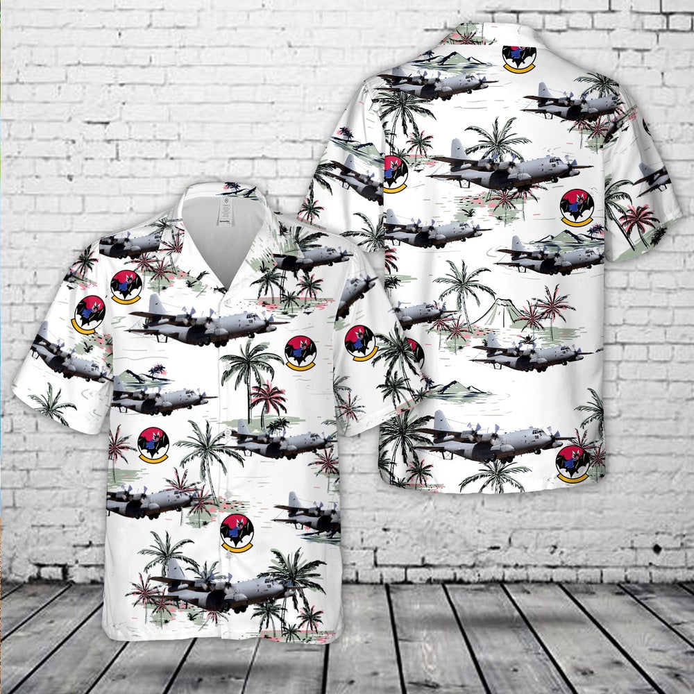 US Air Force Hawaiian Shirt, US Air Force EC-130H Compass Call 43rd Electronic Combat Squadron 55th Wing Hawaiian Shirt