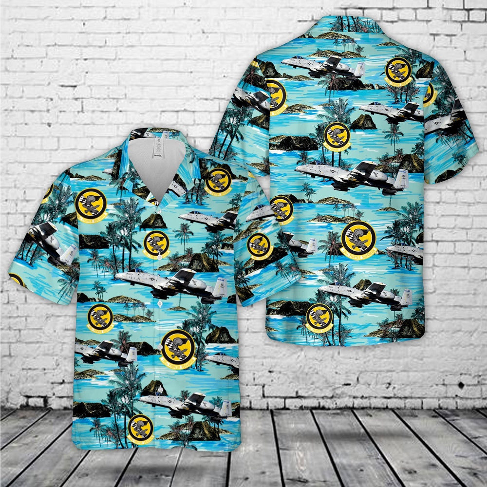US Air Force Hawaiian Shirt, US Air Force Idaho 190th Fighter Squadron, 124th Wing, Fairchild Republic A-10A Thunderbolt II (sn 78-0703) Hawaiian Shirt