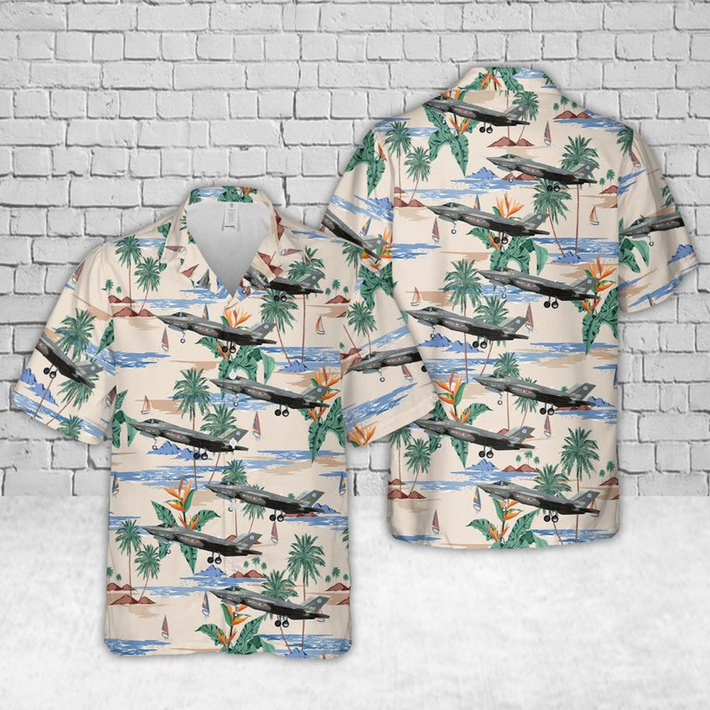 US Air Force Hawaiian Shirt, US Air Force Lockheed Martin F-35 Lightning II Of 461st Flight Test Squadron Hawaiian Shirt