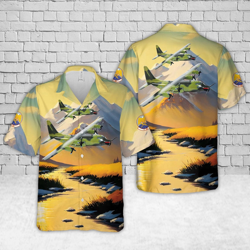 US Air Force Hawaiian Shirt, US Air Force Lockheed Martin MC-130E with Fulton Recovery System, 7th SOS Hawaiian Shirt