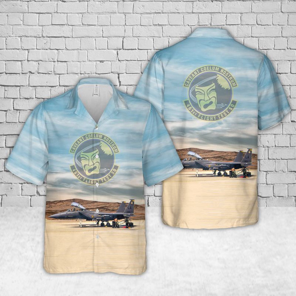 US Air Force Hawaiian Shirt, US Air Force McDonnell Douglas F-15E-43-MC Strike Eagle 87-0169 Of 461st Flight Test Squadron Hawaiian Shirt