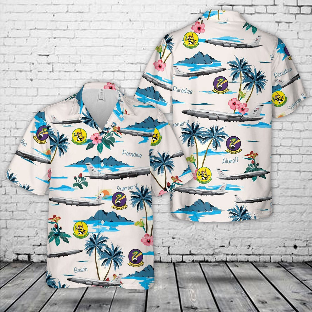 US Air Force Hawaiian Shirt, US Air Force RC-135S Cobra Ball 55th Wing, 45th Reconnaissance Squadron, 61-2663 Hawaiian Shirt
