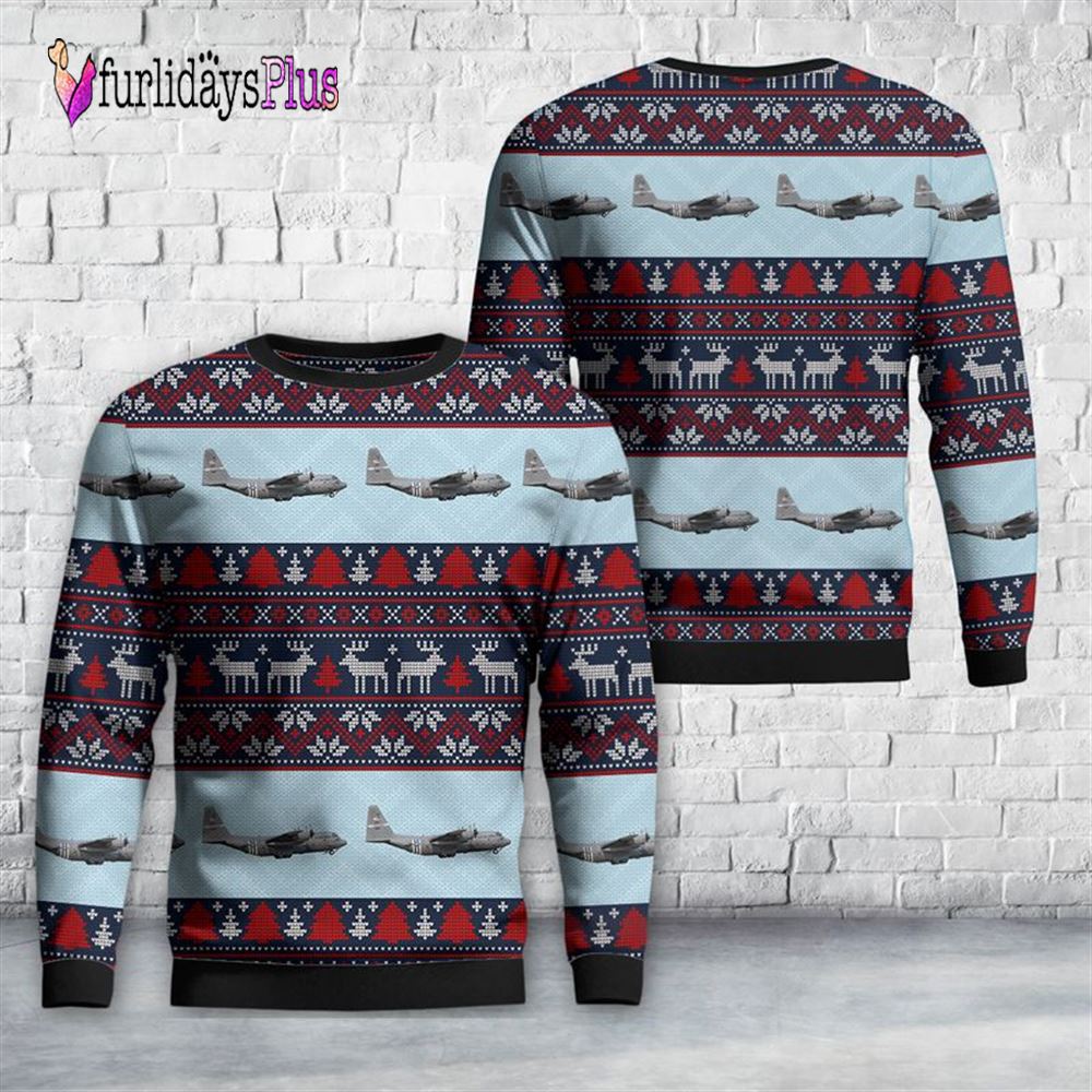 US Air Force Kentucky Air National Guard, 123rd Airlift Wing Thoroughbred Express Lockheed C 130J Hercules Christmas Sweater