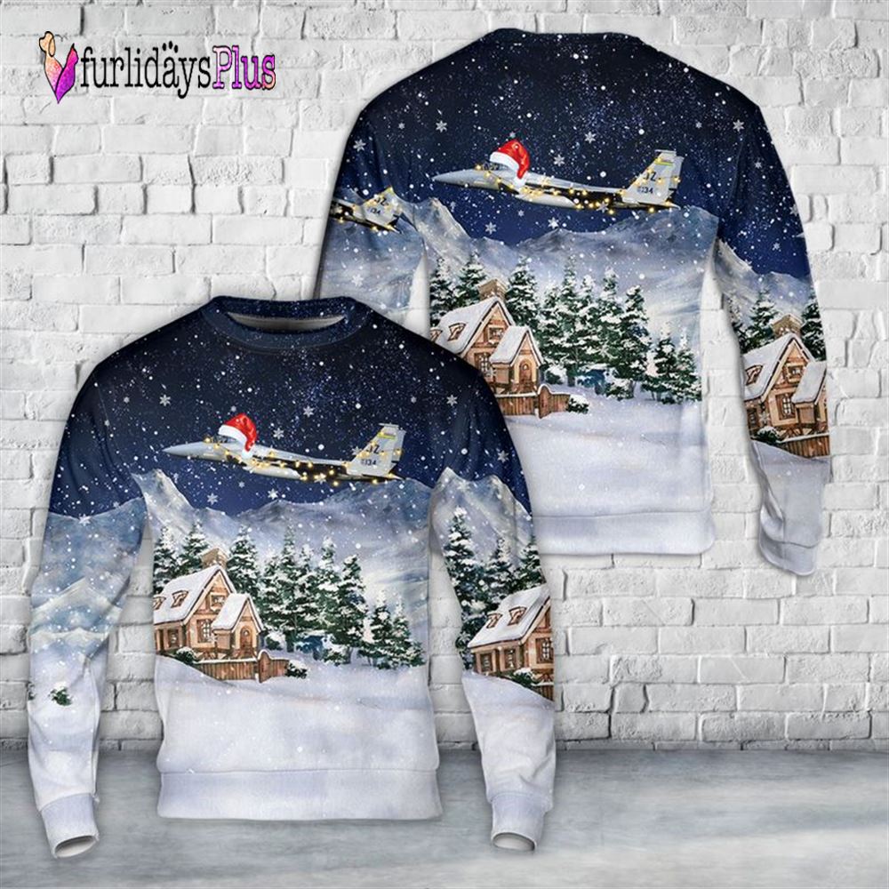 US Air Force Louisiana Air National Guard F 15 Eagle Christmas Sweater