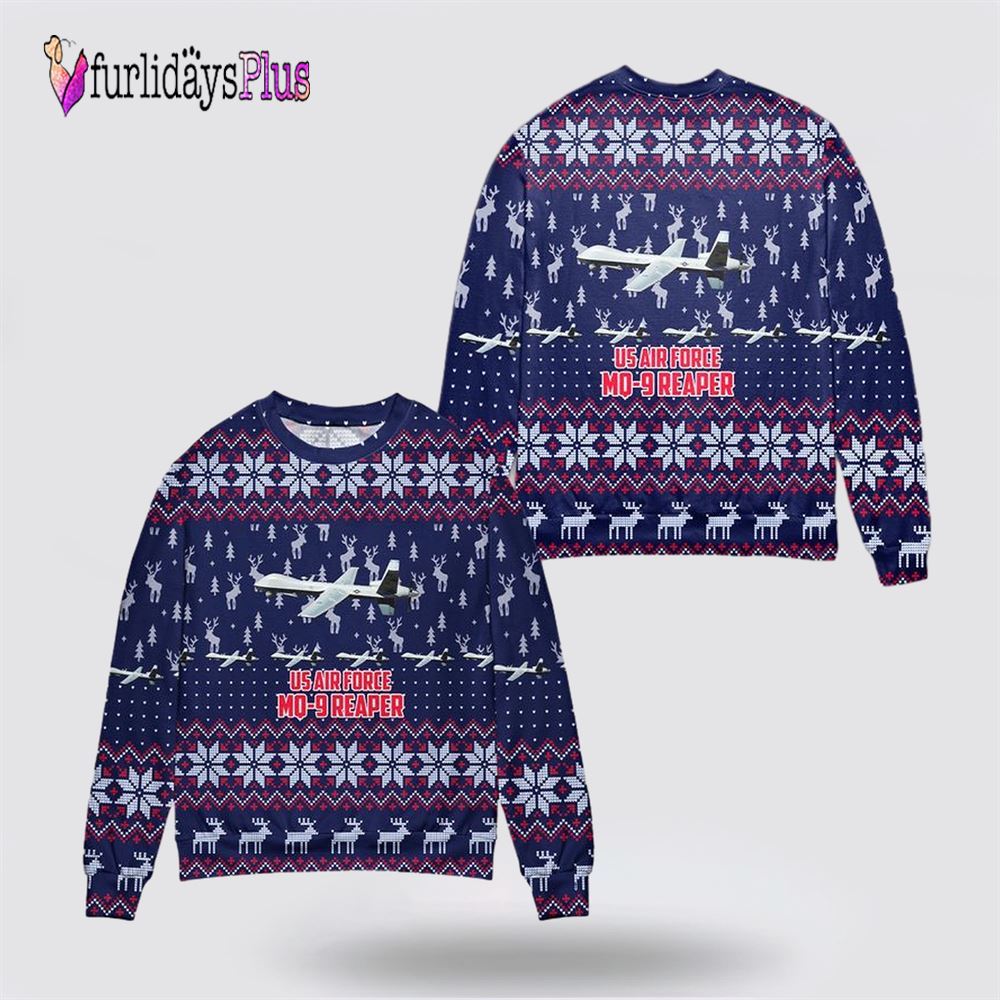 US Air Force MQ-9A Reaper Sweater 3D, Christmas Gift For Military Personnel