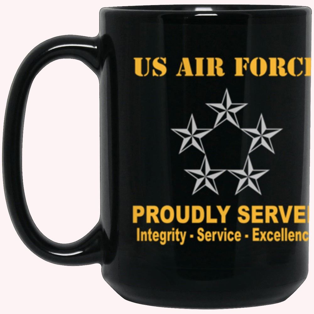 US Air Force O-10 General of the Air Force GAF O10 General Officer Ranks Proudly Served Core Values Black Mug