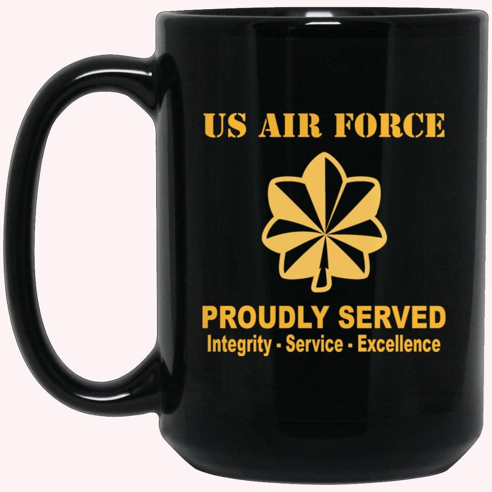 US Air Force O-4 Major Maj O4 Field Officer Ranks Proudly Served Black Mug