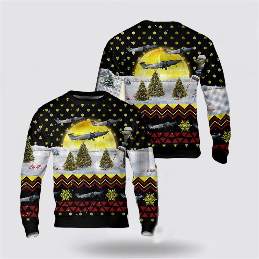 US Air Force Pilatus U-28A Draco 07-0838 Christmas AOP Sweater, Sweater For Military Personnel