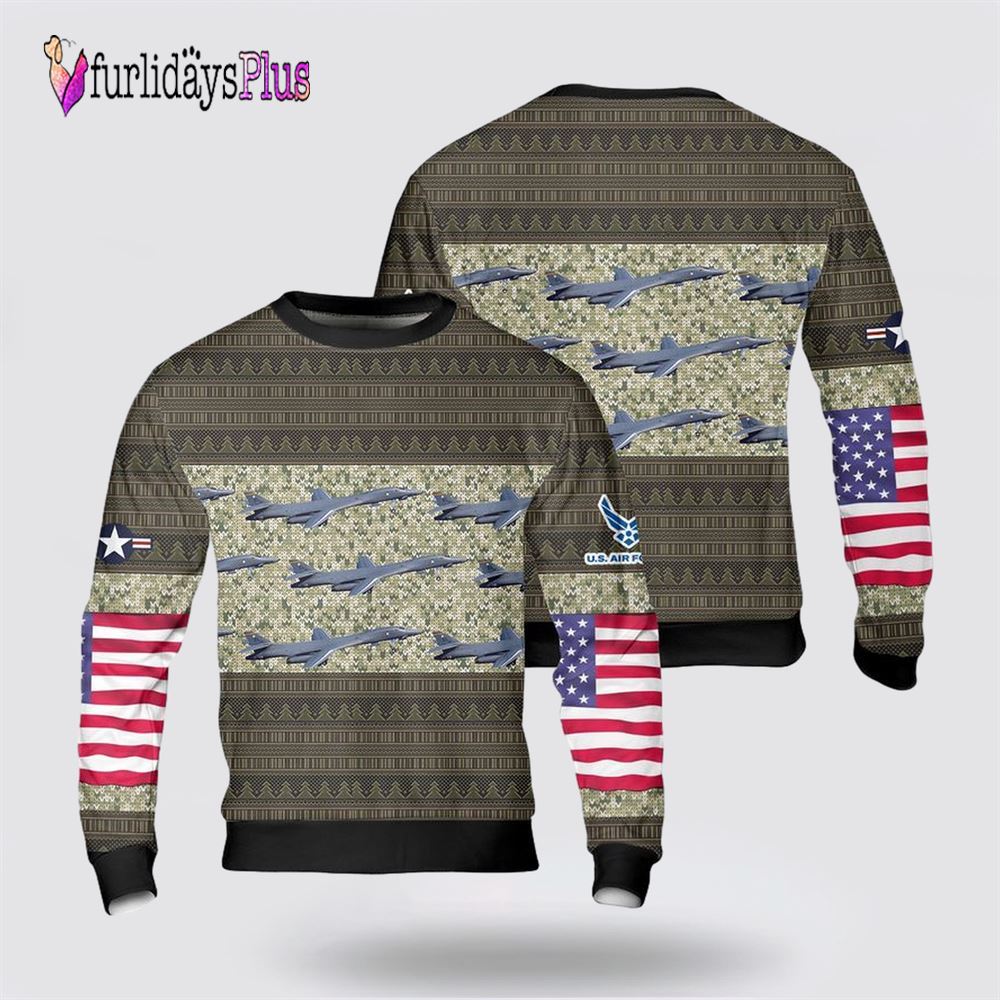 US Air Force Rockwell B-1B Lancer Sweater 3D, Christmas Gift For Military Personnel