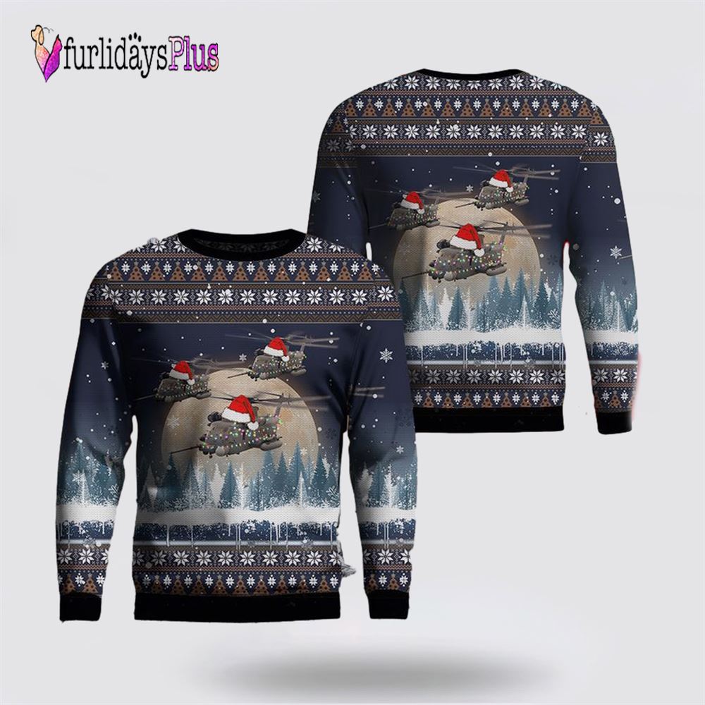 US Air Force Sikorsky MH-53 Christmas AOP Sweater, Christmas Gift For Military Personnel