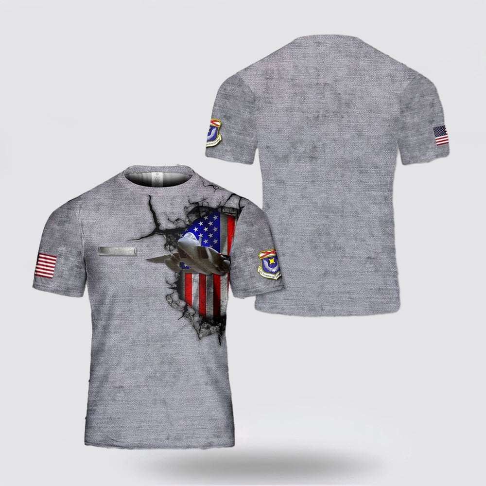 US Air Force T Shirt, US Air Force Florida Air National Guard F-15 Eagle 3D T-Shirt, US Air Force Shirt