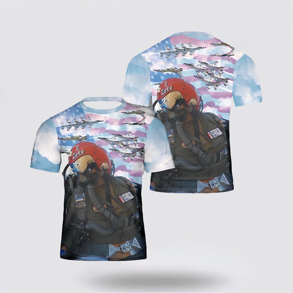 US Air Force T Shirt, US Air Force Thunderbirds Zeke 2 3D T Shirt, US Air Force Shirt