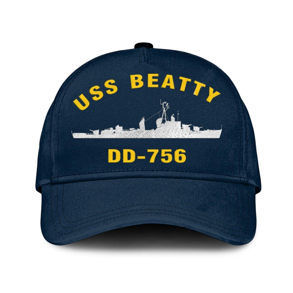 US Navy Ball Caps, Uss Beatty Dd-756 Classic Baseball Cap, Custom Embroidered Us Navy Ships Classic Cap, Navy Veteran Ball Caps