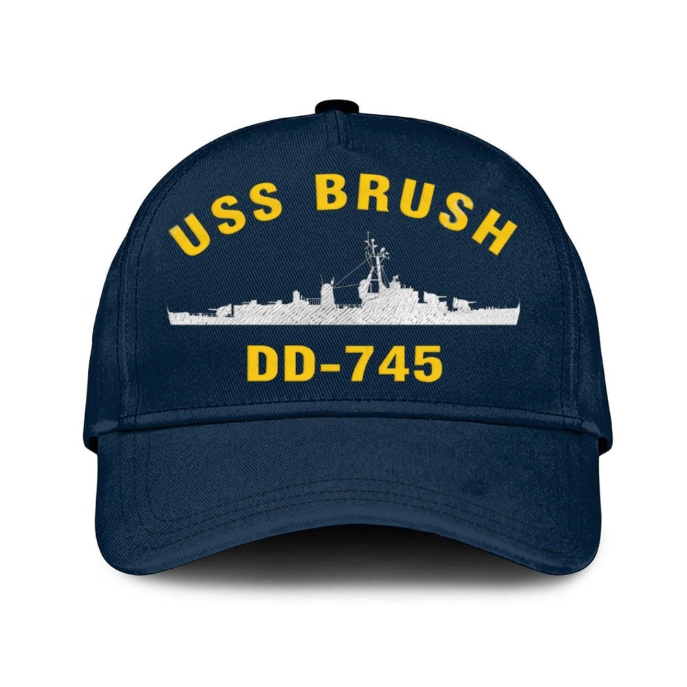 US Navy Ball Caps, Uss Brush Dd-745 Classic Baseball Cap, Custom Embroidered Us Navy Ships Classic Cap, Navy Veteran Ball Caps