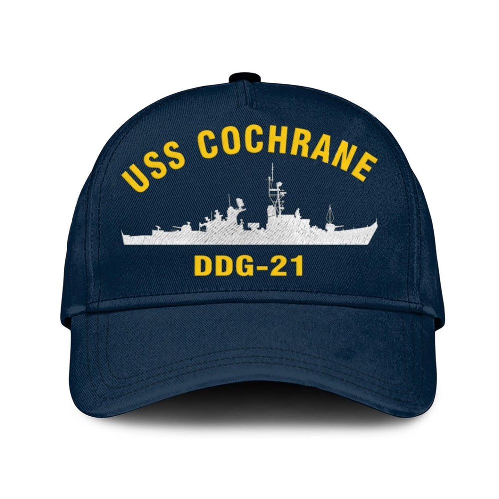 US Navy Ball Caps, Uss Cochrane Ddg-21 Classic Baseball Cap, Custom Embroidered Us Navy Ships Classic Cap, Navy Veteran Ball Caps