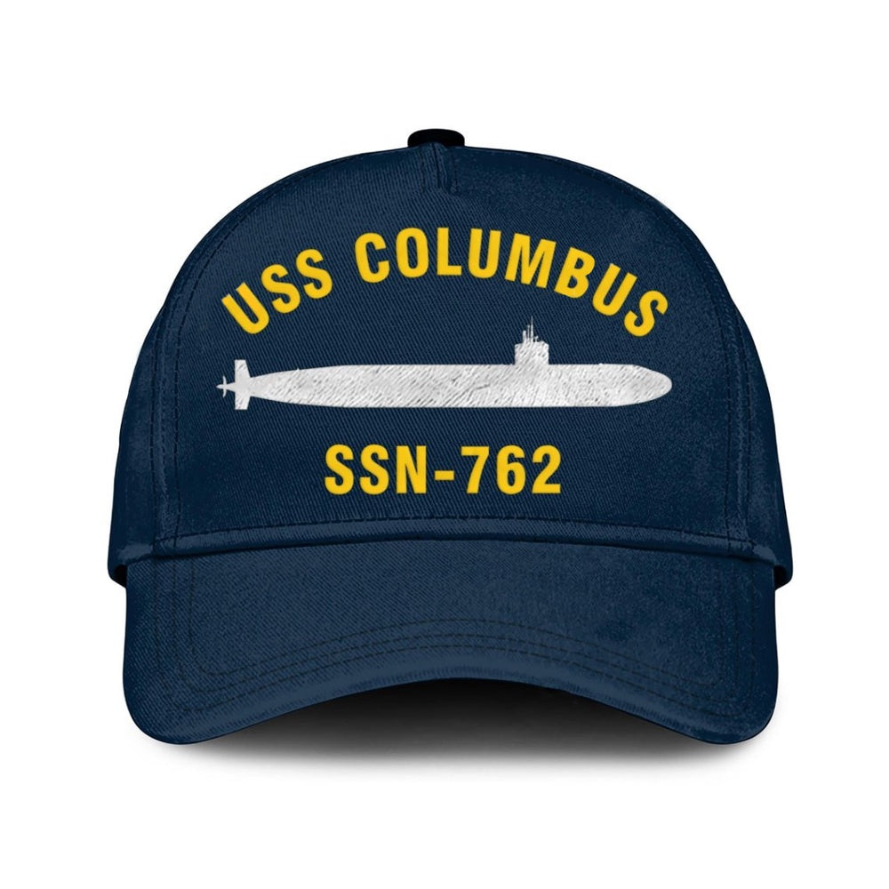US Navy Ball Caps, Uss Columbus Ssn 762 Classic Baseball Cap, Custom Embroidered Us Navy Ships Classic Cap, Navy Veteran Ball Caps