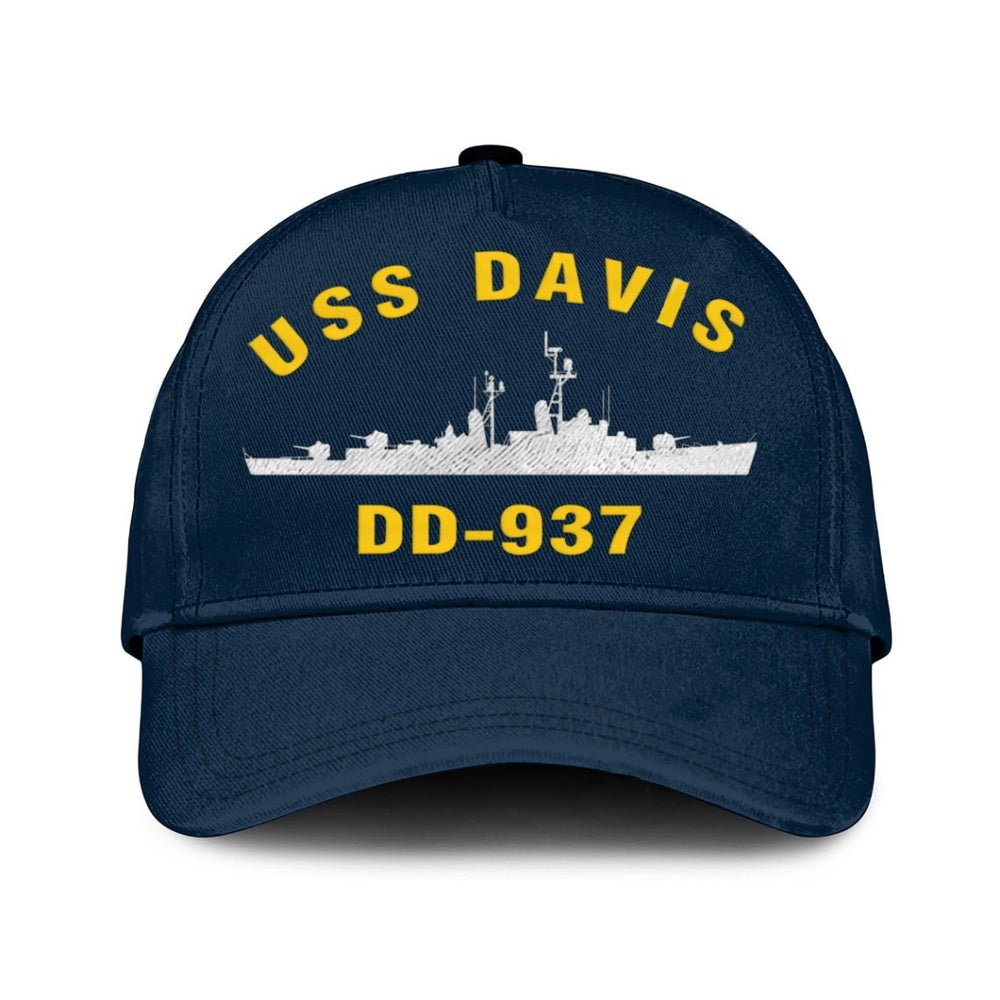 US Navy Ball Caps, Uss Davis Dd-937 Classic Baseball Cap, Custom Embroidered Us Navy Ships Classic Cap, Navy Veteran Ball Caps
