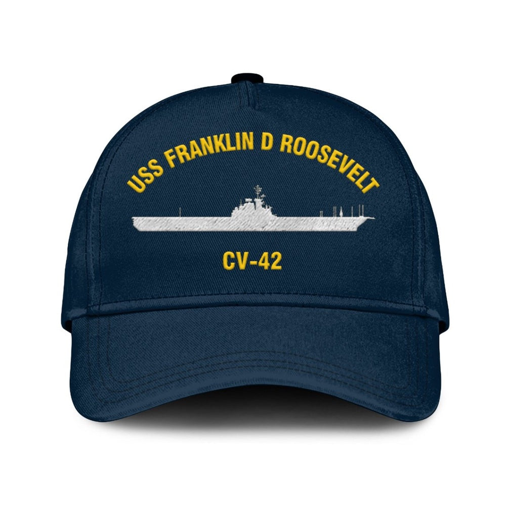 US Navy Ball Caps, Uss Franklin D Roosevelt Cv-42 Classic Cap, Custom Embroidered Us Navy Ships Classic Baseball Cap, Navy Veteran Ball Caps