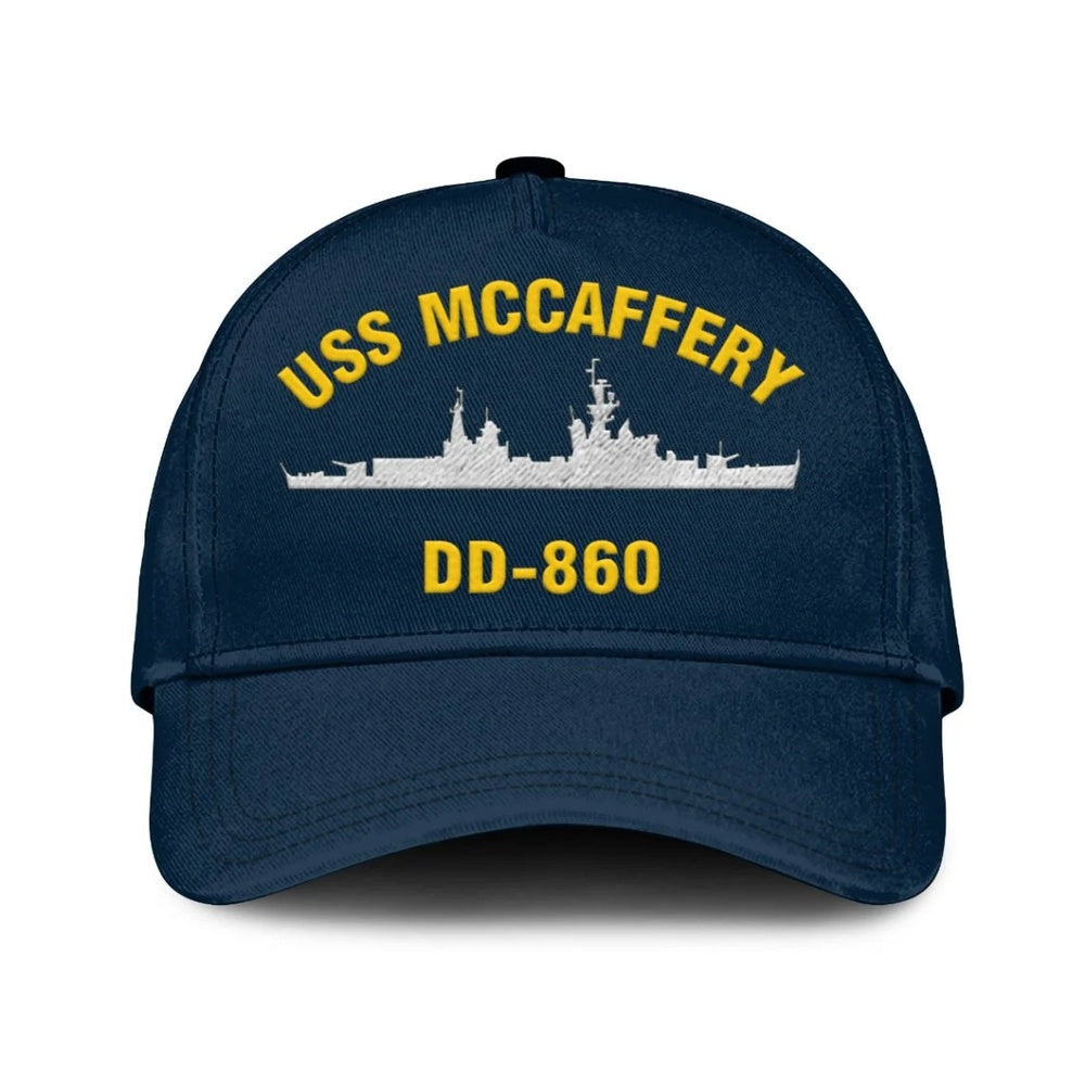 US Navy Ball Caps, Uss Mccaffery Dd-860 Classic Cap, Custom Embroidered Us Navy Ships Classic Baseball Cap, Navy Veteran Ball Caps