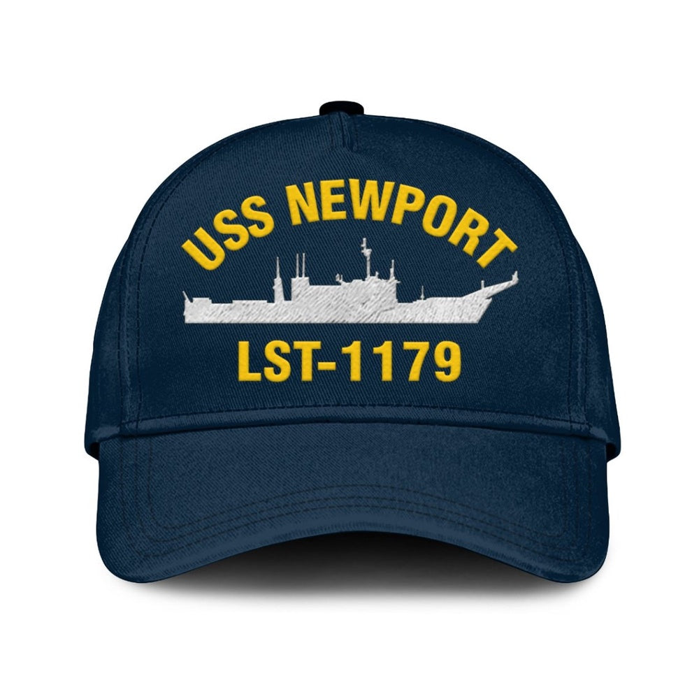 US Navy Ball Caps, Uss Newport Lst-1179 Classic Cap, Custom Embroidered Us Navy Ships Classic Baseball Cap, Navy Veteran Ball Caps