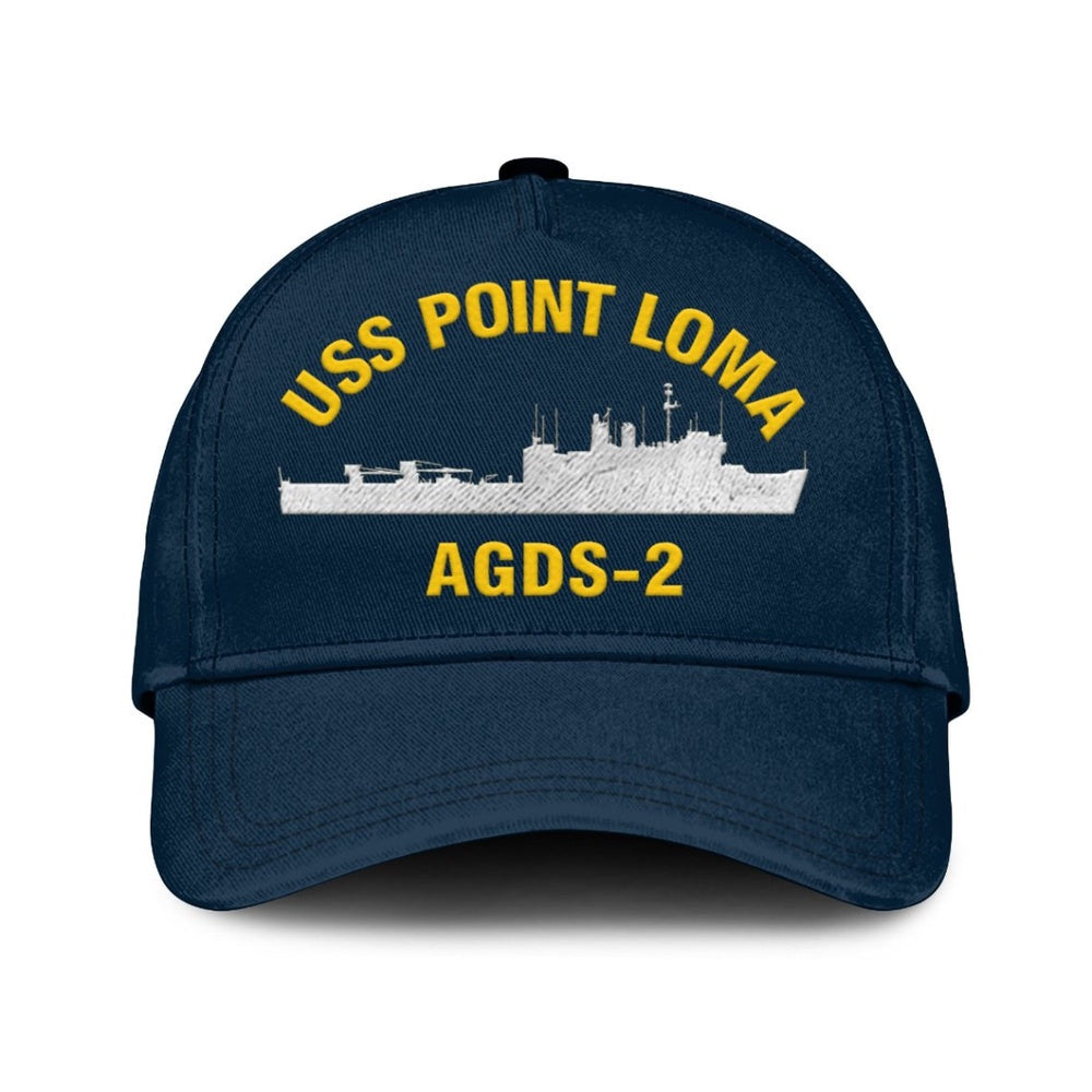 US Navy Ball Caps, Uss Point Loma Agds-2_mu Classic Cap, Custom Embroidered Us Navy Ships Classic Baseball Cap, Navy Veteran Ball Caps