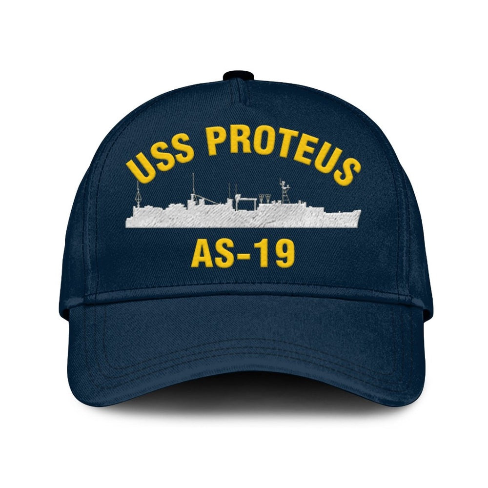 US Navy Ball Caps, Uss Proteus As-19 Classic Cap, Custom Embroidered Us Navy Ships Classic Baseball Cap, Navy Veteran Ball Caps
