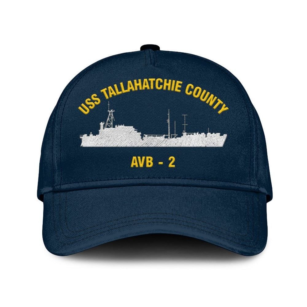 US Navy Ball Caps, Uss Tallahatchie County Avb – 2 Classic Cap, Custom Embroidered Us Navy Ships Classic Baseball Cap, Navy Veteran Ball Caps