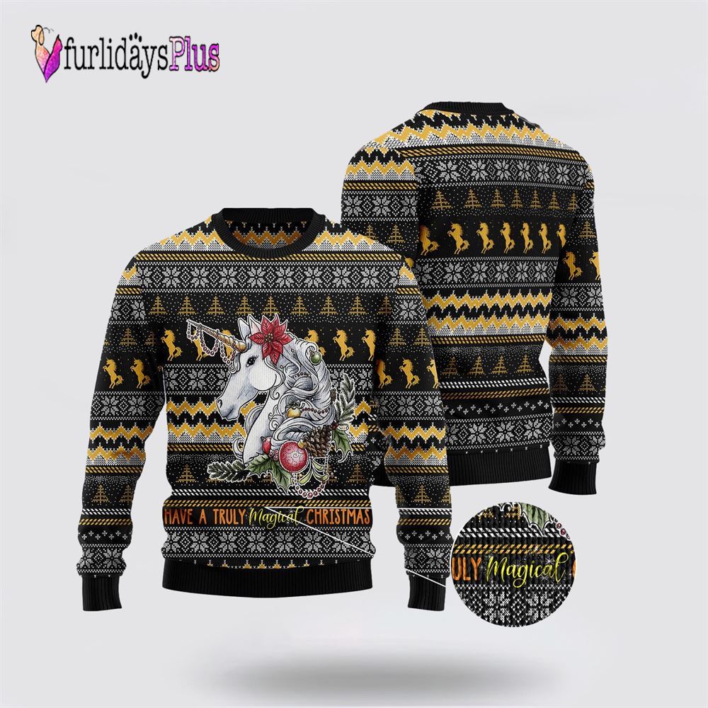 Unicorn Truly Magical Christmas Ugly Christmas Sweater, Best Gift For Christmas