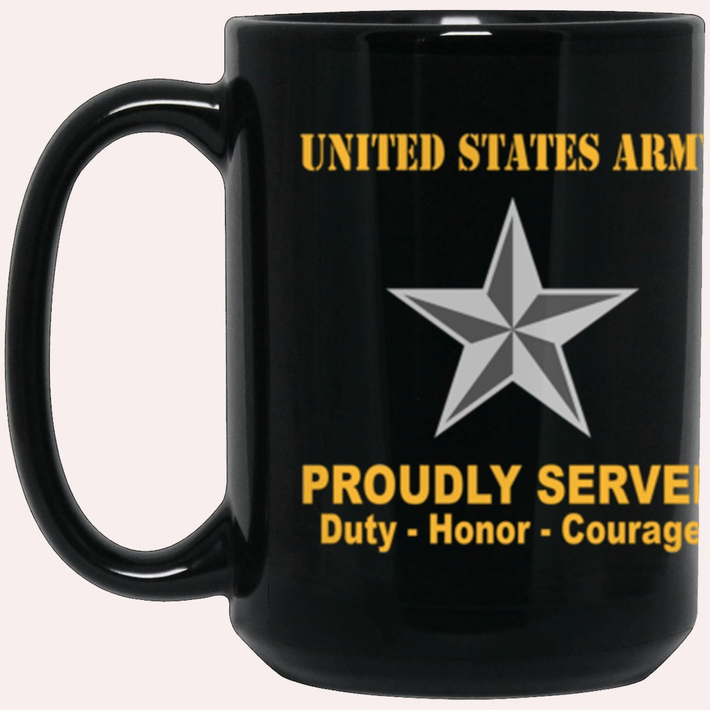 Us Army Mug, Veterans Mug, US Army O7 Brigadier General O7 BG General Officer Ranks Proudly Served Core Values Black Mug