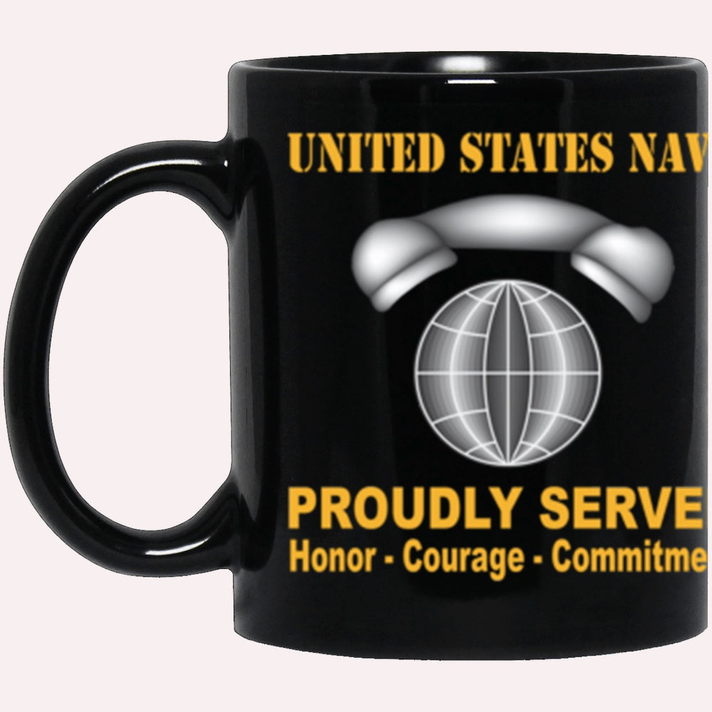 Us Navy Coffee Mugs, US Navy Navy Interior Communications Electrician Navy IC Proudly Served Core Values Black Mug