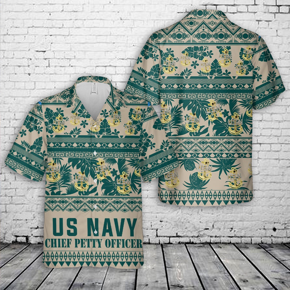 Us Navy Hawaiian Shirt, US Navy Chief Anchor Hawaiian Shirt, Military Hawaiian Shirt