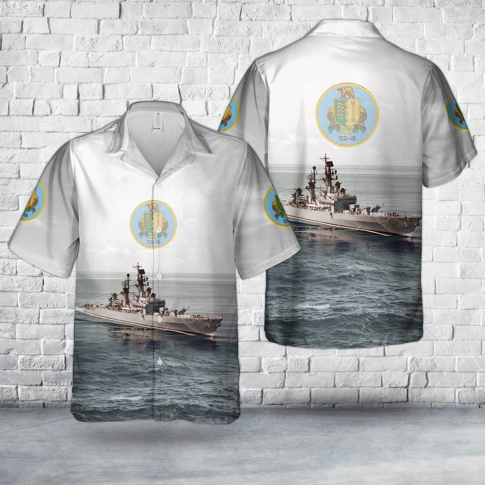 Us Navy Hawaiian Shirt, US Navy USS Dale (DLG-19CG-19) Leahy-class cruiser Hawaiian Shirt, Military Hawaiian Shirt