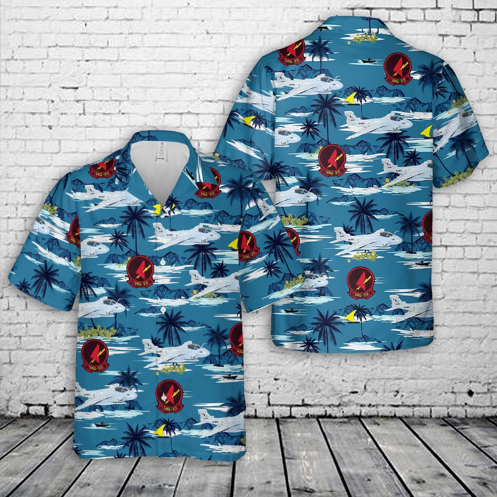 Us Navy Hawaiian Shirt, US Navy VAQ-33 Firebirds 1992 A-6A Intruder Hawaiian Shirt, Military Hawaiian Shirt