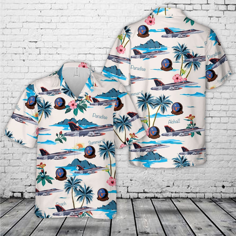 Us Navy Hawaiian Shirt, US Navy VFA-94 Mighty Shrikes FA-18F Super Hornet Hawaiian Shirt, Military Hawaiian Shirt
