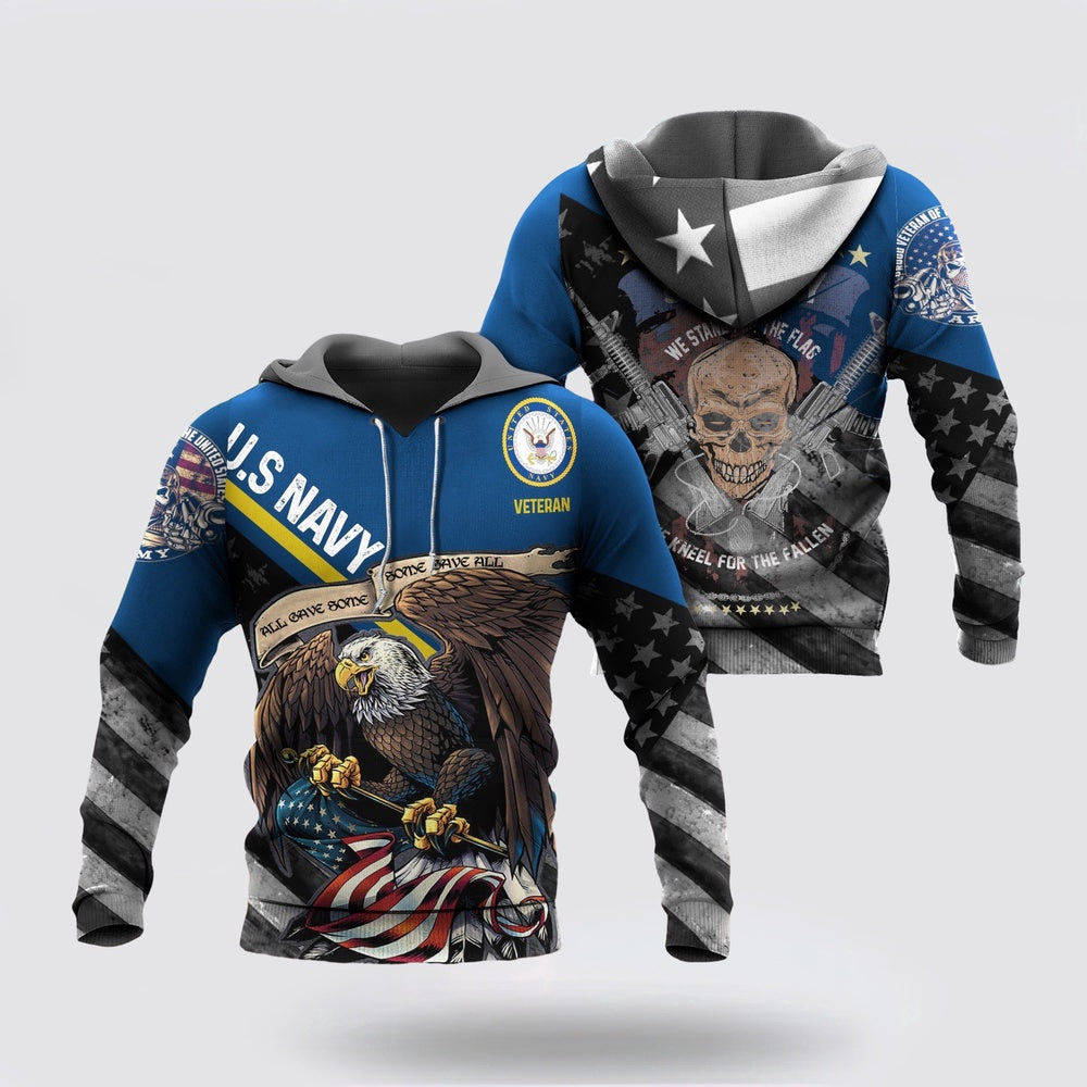 Us Navy Hoodie, Veteran Us Navy Eagle Skull With Star Hoodie