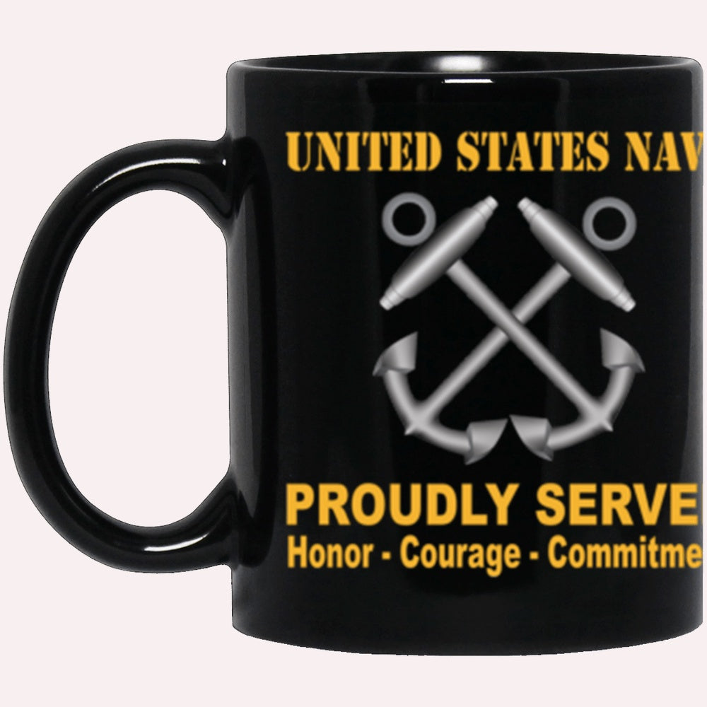 Us Navy Mug, Veterans Mug, US Navy Boatswain's Mate Navy BM Proudly Served Core Values Black Mug, Military Coffee Mugs, Us Navy Coffee Mugs