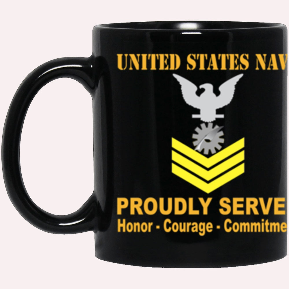 Us Navy Mug, Veterans Mug, US Navy Data Processing Technician Navy DP E-6 Gold Stripe Black Mug, Military Coffee Mugs, Us Navy Coffee Mugs