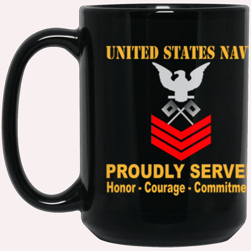 Us Navy Mug, Veterans Mug, US Navy Signalman Navy SN E-6 Red Stripe Black Mug, Military Coffee Mugs, Us Navy Coffee Mugs